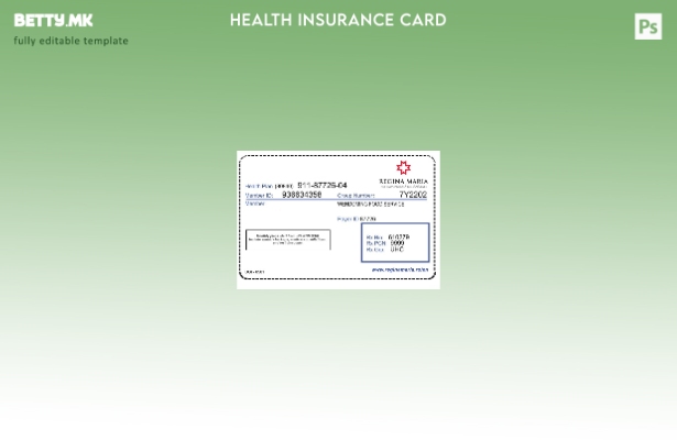 Шаблон за картичка за здравствено осигурување на Романија во модерен стил